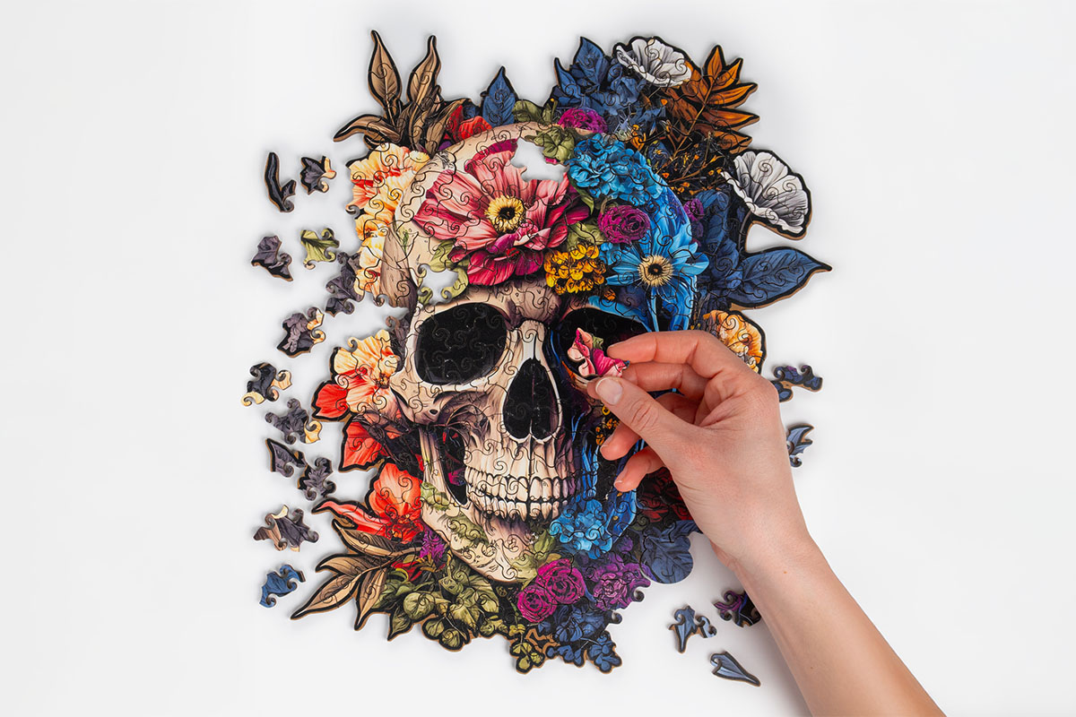 Wooden Jigsaw Puzzle —Skull